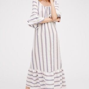 Christy Dawn White and Blue Striped Maxi Dress